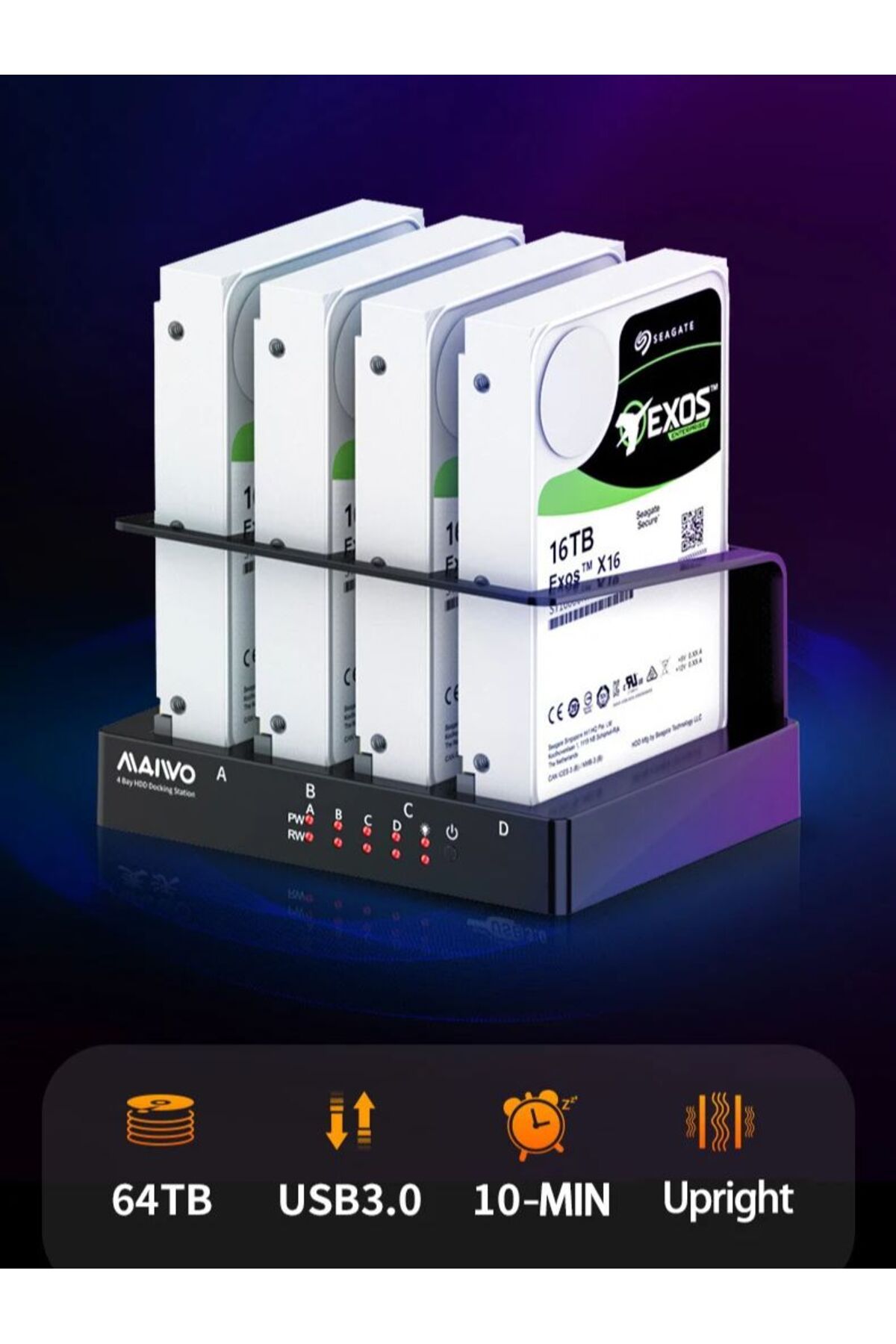 Choice-Us Plug 4 Bay Hard Drive Enclosure Sata To Usb 3.0 External Multi-bay 2.5& 3.5 Inch Hdd Sdd Docking 5