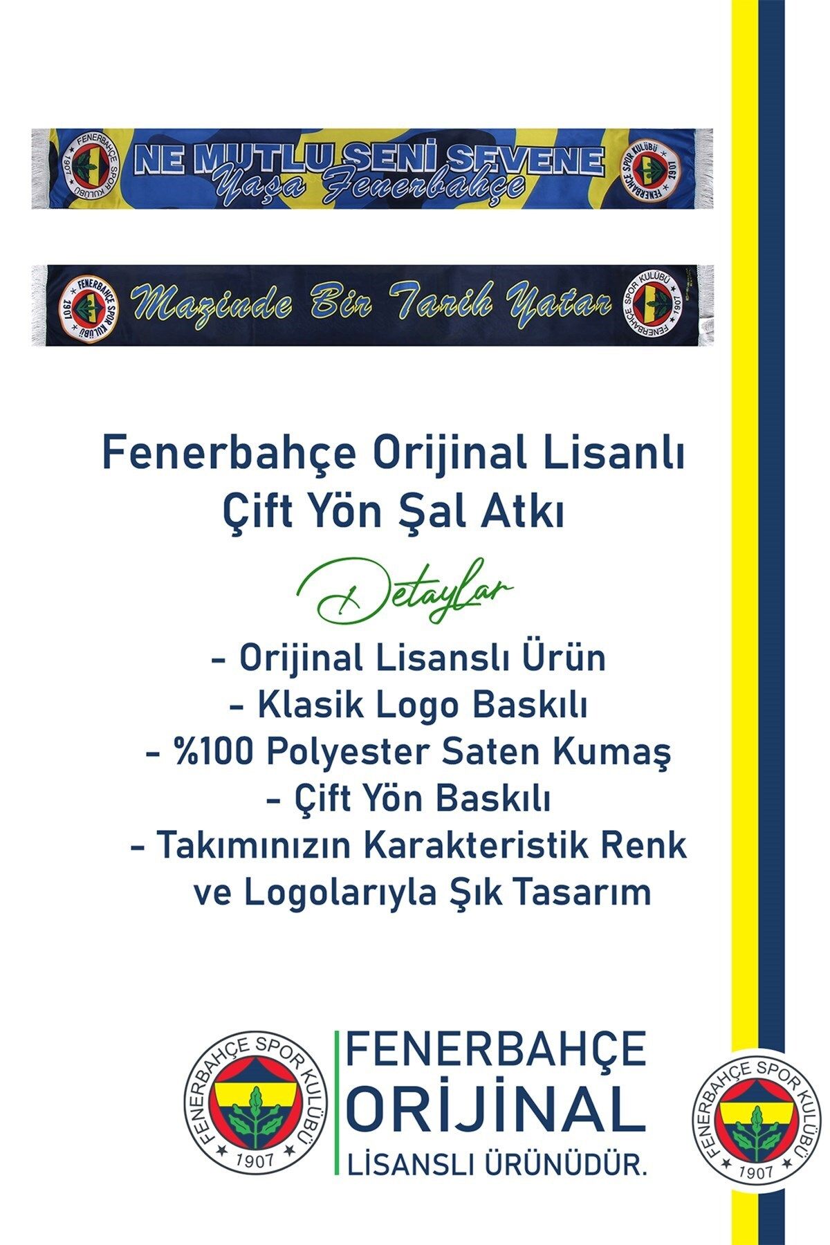 Fenerbahçe-A History Is Written in the Licensed Maze Double-Sided Shawl Scarf + Tip Pen Set 3