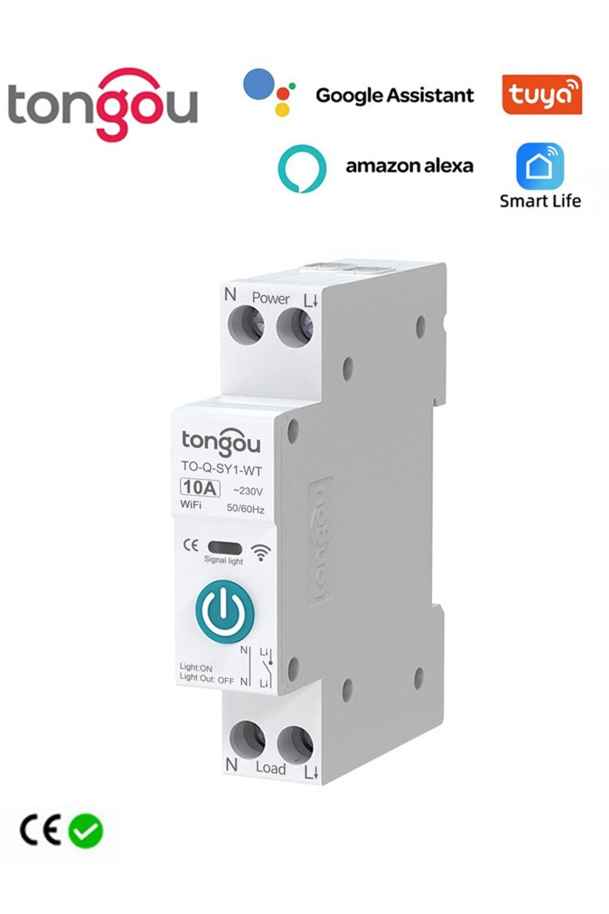 TONGOU-White No Metering 16a Tuya Wifi Smart Circuit Breaker 1p 63a Din Rail For Smart Home Wireless Remote 8