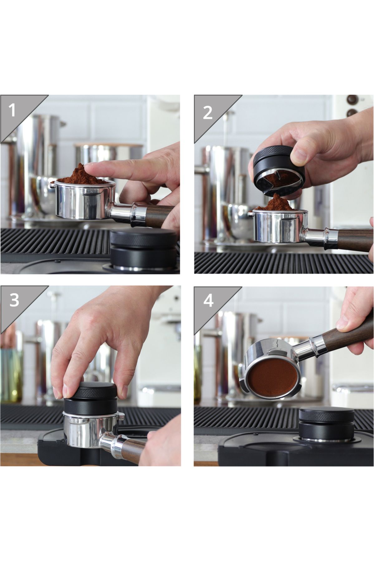 Choice-Coffee Distributor, Espresso Distribution Tool/Leveler, 3 Angled Slopes Adjustable Palm Tamper Fi... 4