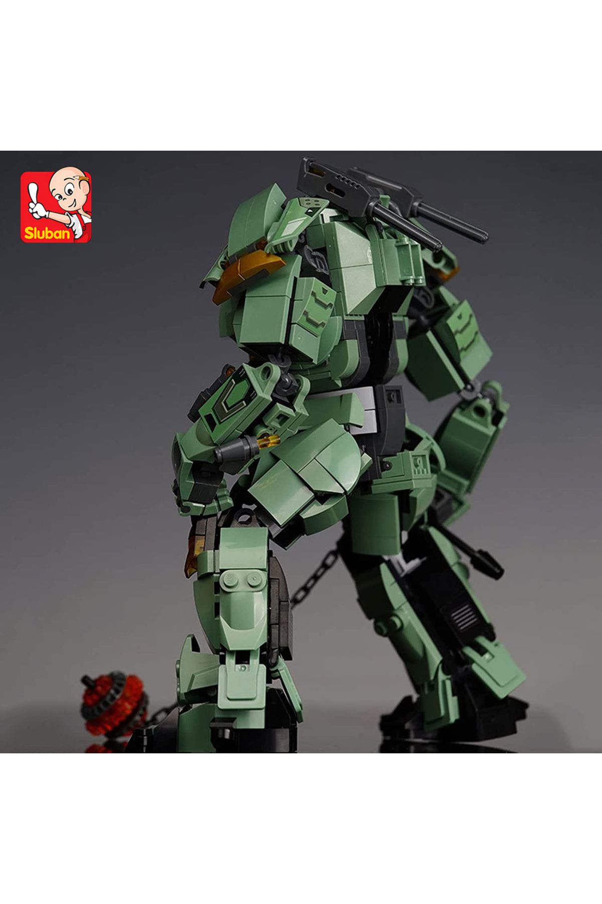 Choice-542pcs Sluban Green Warrior Robot With Chain Hammer Building Blocks Toys, Robot Battle Armor Asse... 5