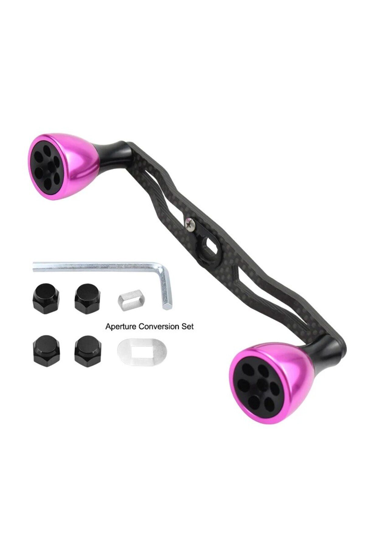 Choice-4-axis Pink Ekfan 130mm Carbon Fiber Fishing Handle Alloy Knobs 7x4mm/8x5mm Holes For Dawa/shmano Ba 1