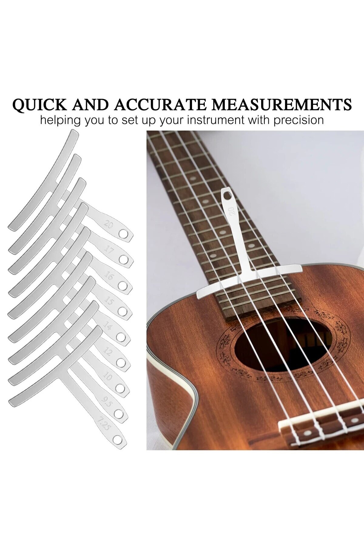 Miwayer-9 Pcs Guitar Radius Gauge Under String Radius Gauge String Gauges Luthier Tools for Guita... 6