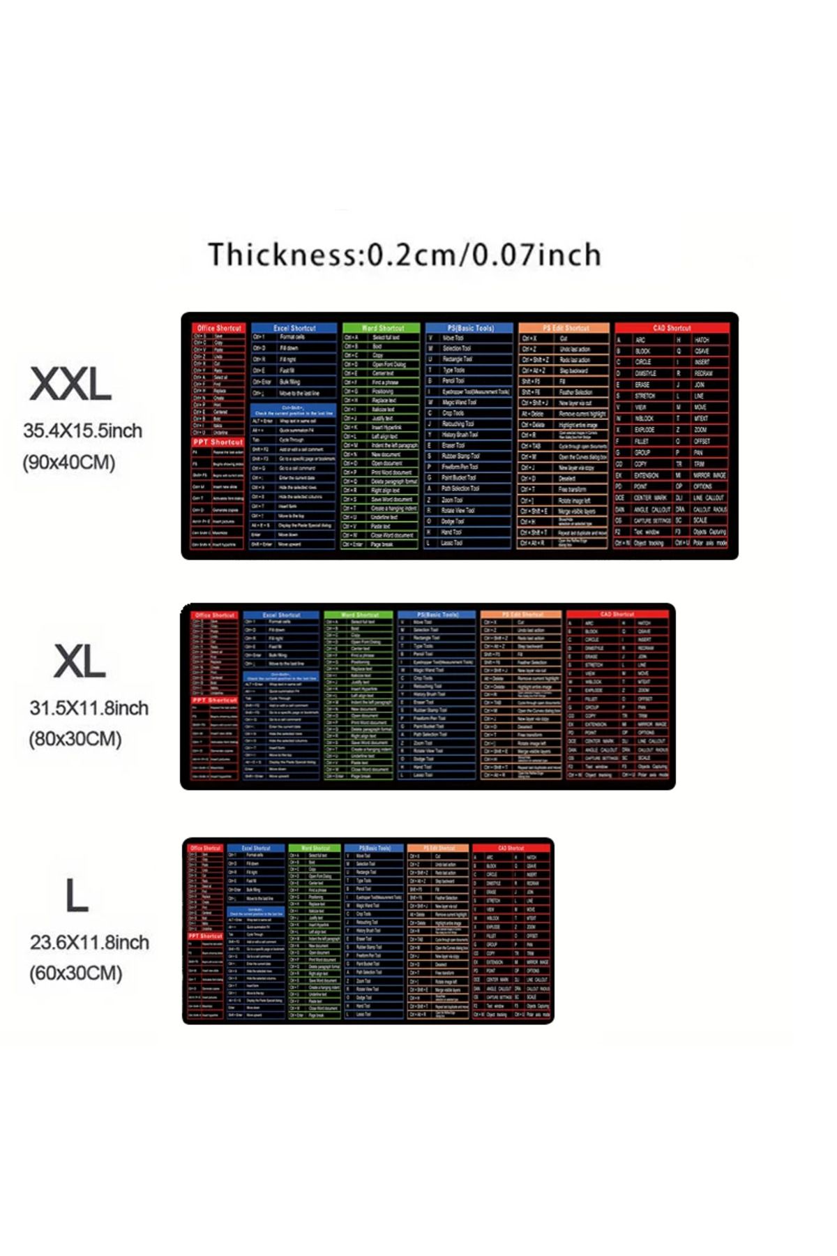 Choice-80x30cm Coffee Simple Windows Shortcuts Mouse Pad Office Software Office Word Excel Ppt Shortcut Lar 1
