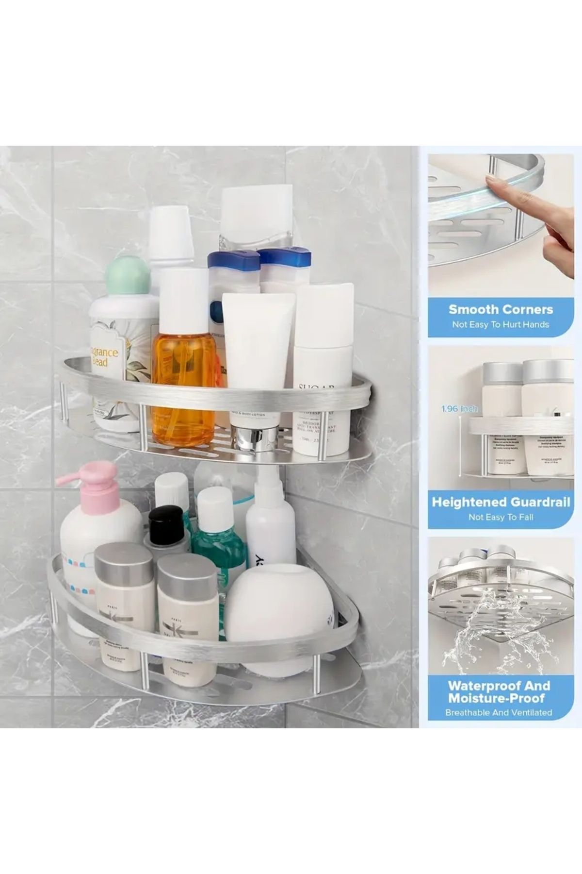 Choice-Bathroom Shelf Aluminum Alloy Shampoo Rack Makeup Storage Organizer Shower Shelf Bathroom Accesso... 6