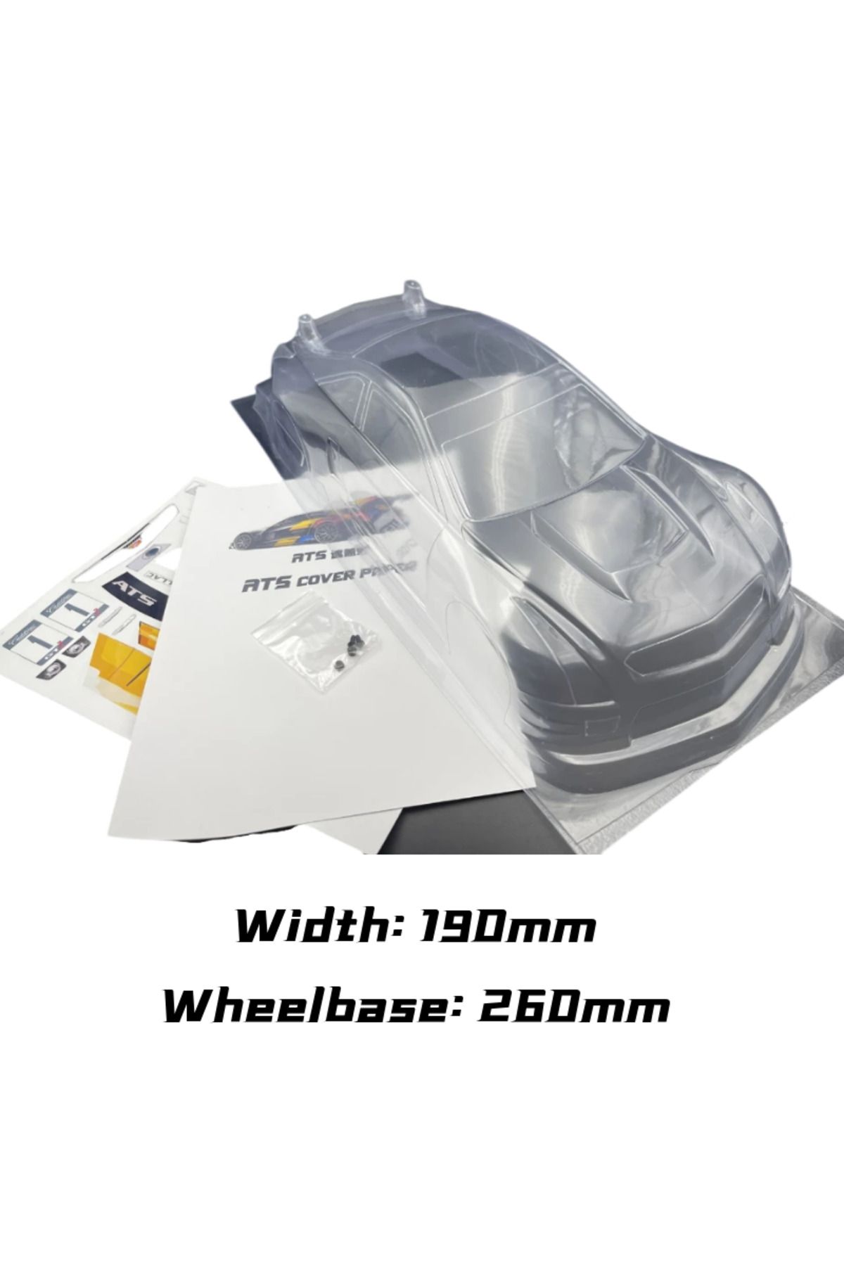Choice-Rc 1/10 Ats V Pvc Body Shell 190mm Width 260mm Wheelbase With Tail No Paint 1/10 Rc Turing Drift ... 6