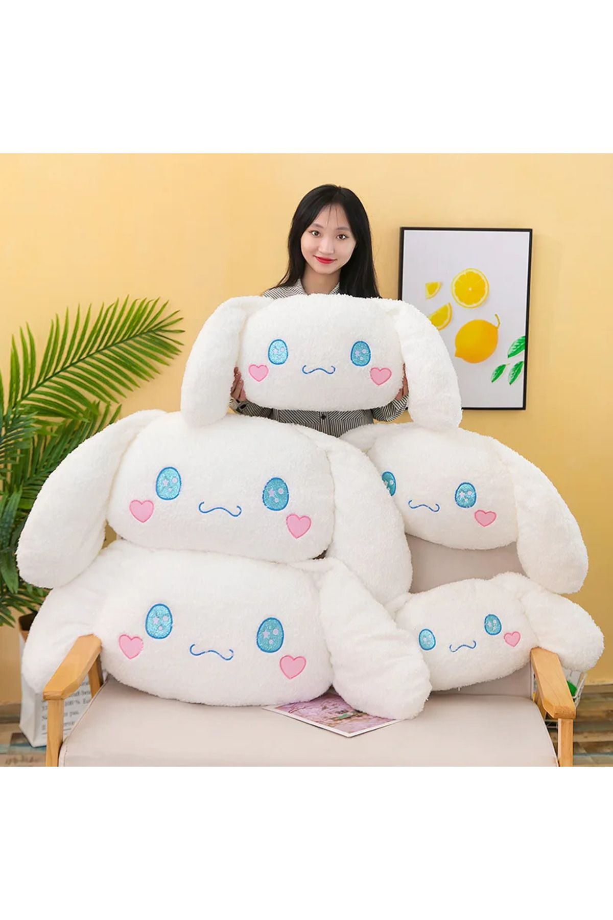 Choice-65-70 سم Cinnamoroll 70/90/110/130 سم Aoger Cinnamoroll ألعاب الدمى القطيفة Kawaii Cartoon مسند رأس السيارة Pi 1