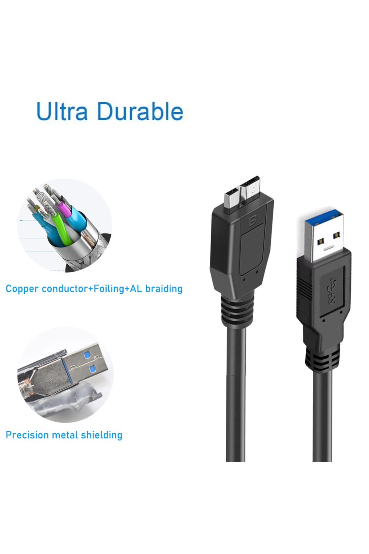 Choice-USB Hard Drive Cable USB 3.0 Micro B Cable for External HDD USB 3.0 Data Cord for WD Hitachi Laci... 6