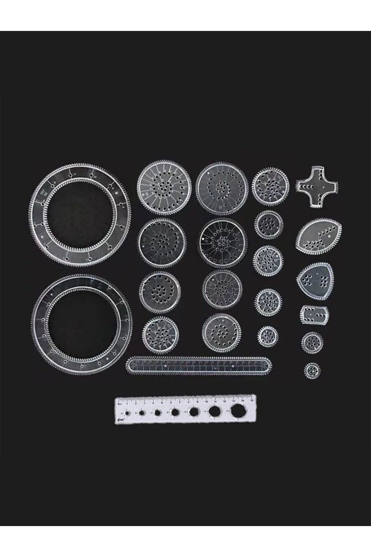 Choice-23pcs Transparent Flower Ruler Set Spirograph Drawing Ruler Tools Set - Create Stunning Spiral Dr... 7