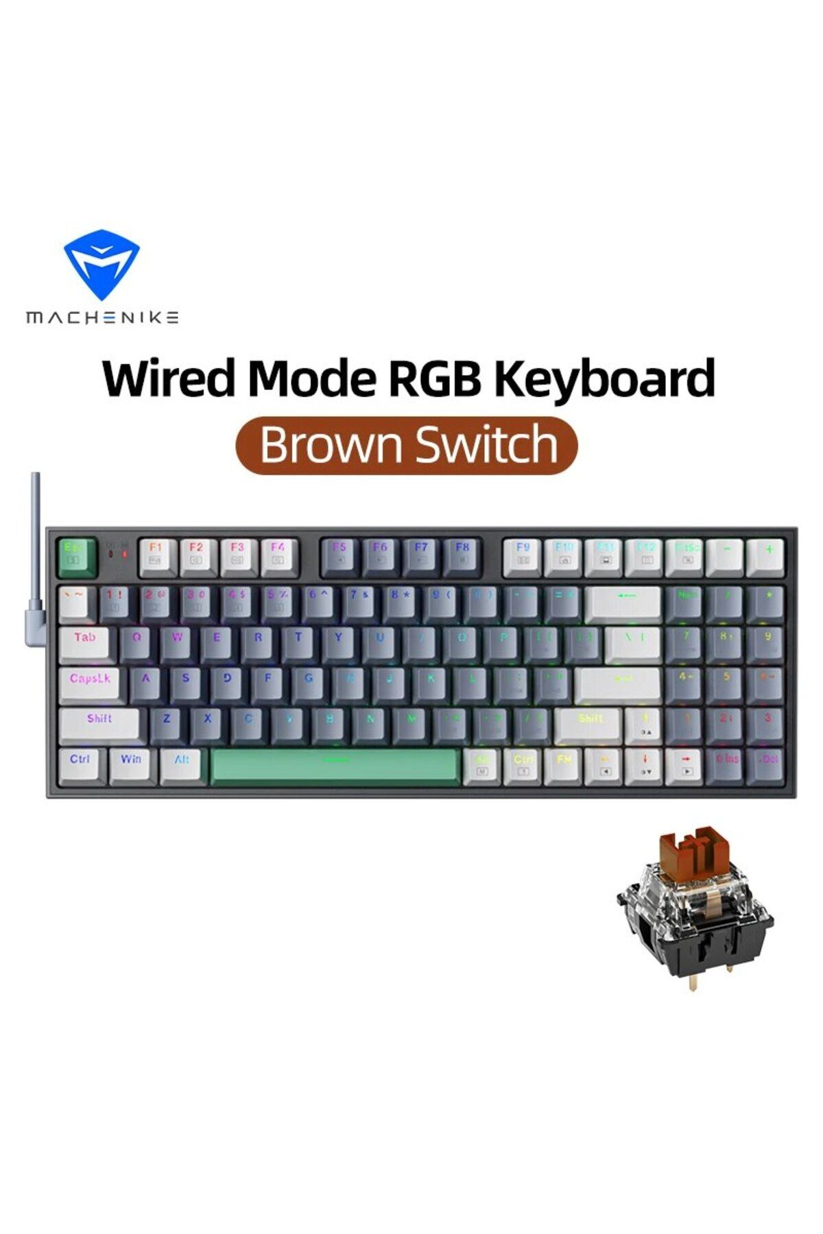 Choice-Brown Switch Machenike K500 Mechanical Keyboard Wired Gaming Keyboard K500-b94 Hot Swappable 94 Keys 1