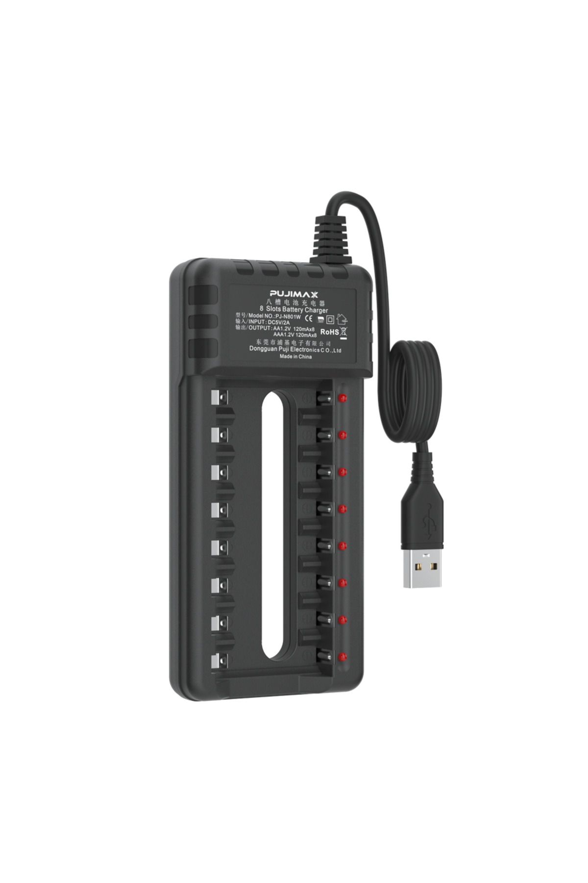 PUJIMAX-Usb 1.2v Pj-n402 Pj-n801w 8 Slot Usb Output Fast Charging Battery Charger Short Circuit Prot 1
