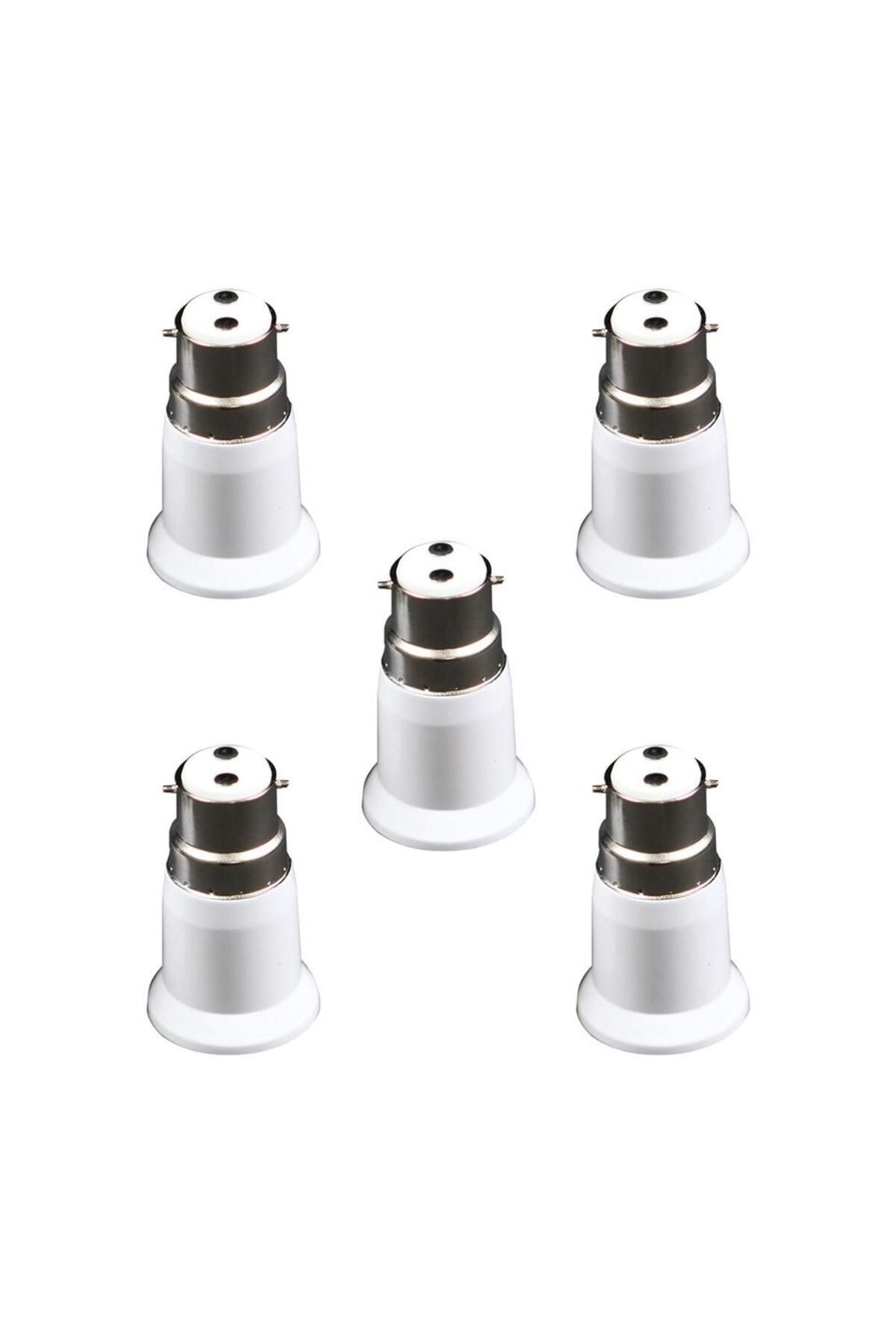 Choice-5 Pieces B22 to E27 Light Socket Adapter Lighting Accessories Adaptor Holder Lamp Base Socket Con... 2