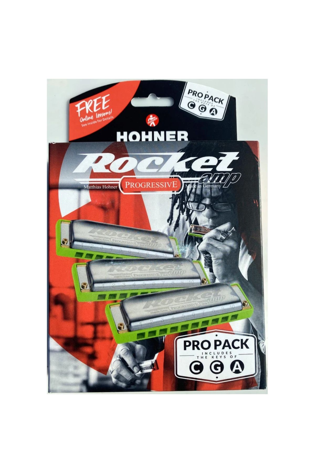 Hohner M2015XP Rocket Amp Propack 3'lü Mızıka Seti (Do Majör - Sol Majör - La Majör)