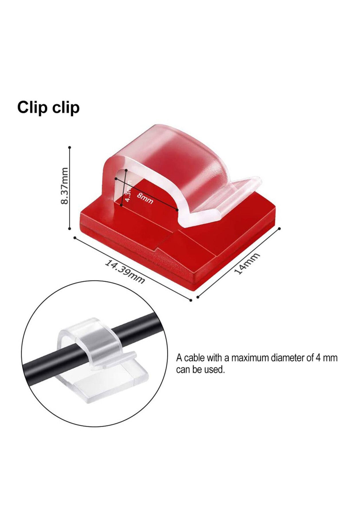 Choice-50pcs-transparent 10/20/50pcs Cable Clips Self Adhesive Cord Management Office Wire Holder Organizer 4