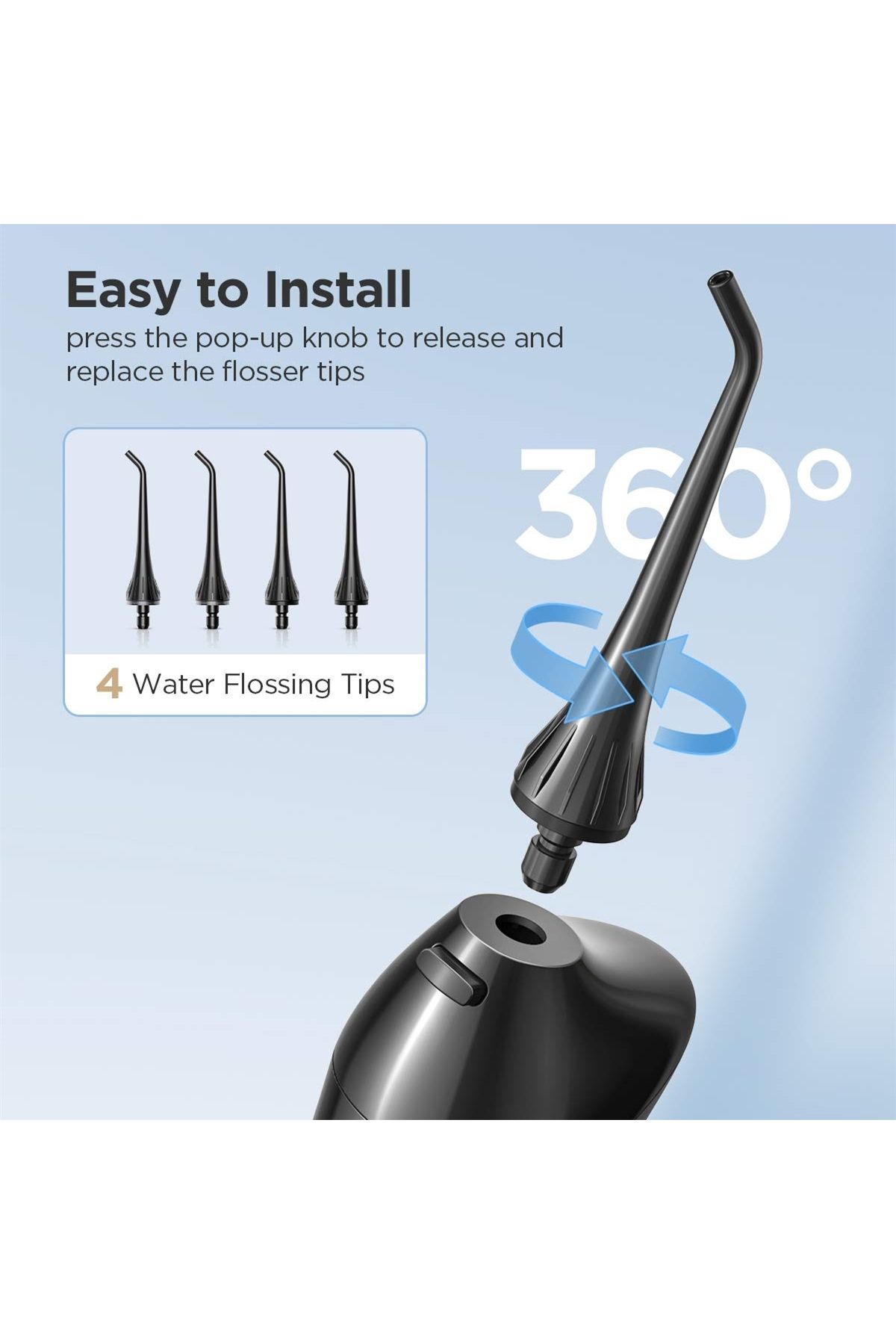 Fairywill-Water Flosser Tip REPLC 4 Pcs for the FW5020 Family Water Flosser REPLC Tips Eco-Friend... 4