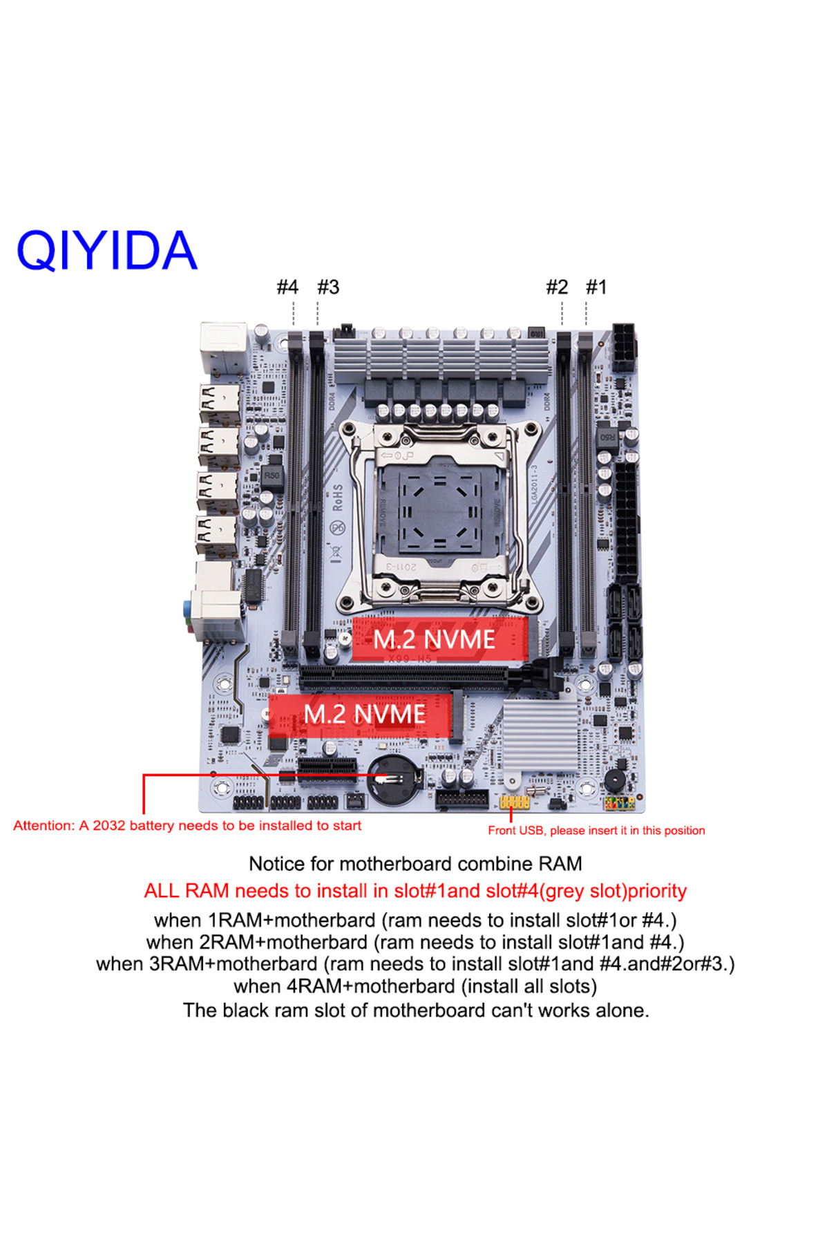 Choice-QIYIDA X99 Motherboard Set Kit With LGA2011-3 Xeon E5 2630 V4 CPU DDR4 16GB REG ECC memory PCI 16... 5