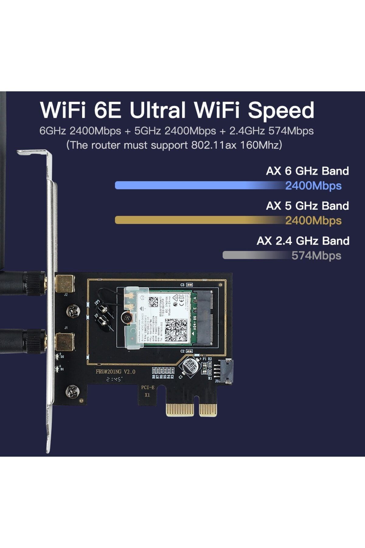 fenvi-Pcie Wireless Wifi Adapter 5374mbps Wifi 6e Ax210ngw 2.4g/5g/6ghz For Bluetooth 5.3 802.11a... 3
