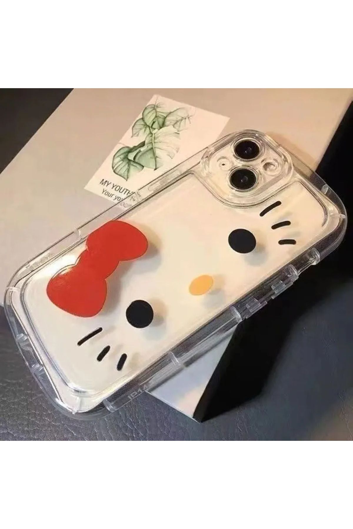 Miniso-غلاف هاتف Sanrio Hello Kitty لهاتف iPhone 15 وiPhone 16 و15 و14 و13 و12 و11 Pro Max وMINI شفاف من مادة Ai 3