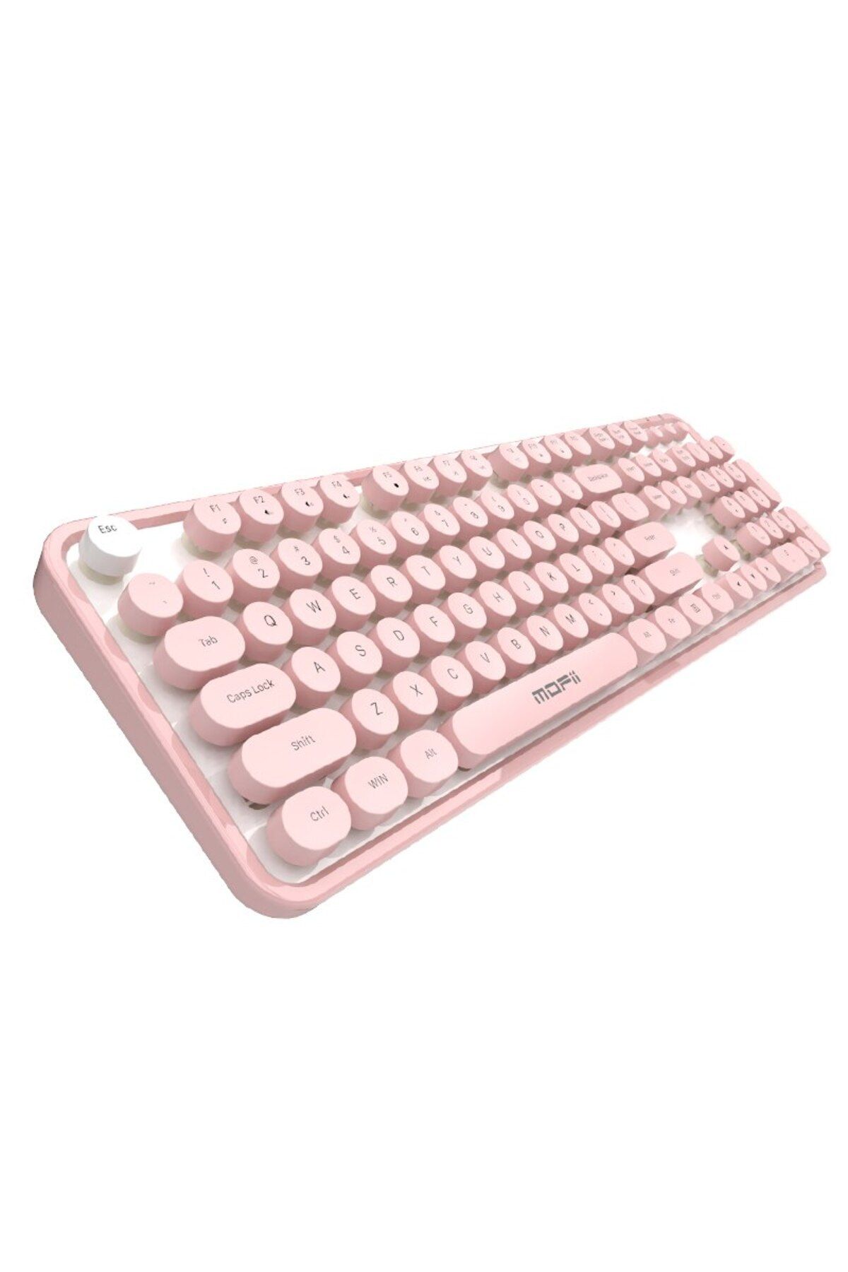 Choice-Pink Color Mofii Computer Keyboard Wired, Retro Style Keyboard With Round Keycaps, 104 Keys Silent I 1