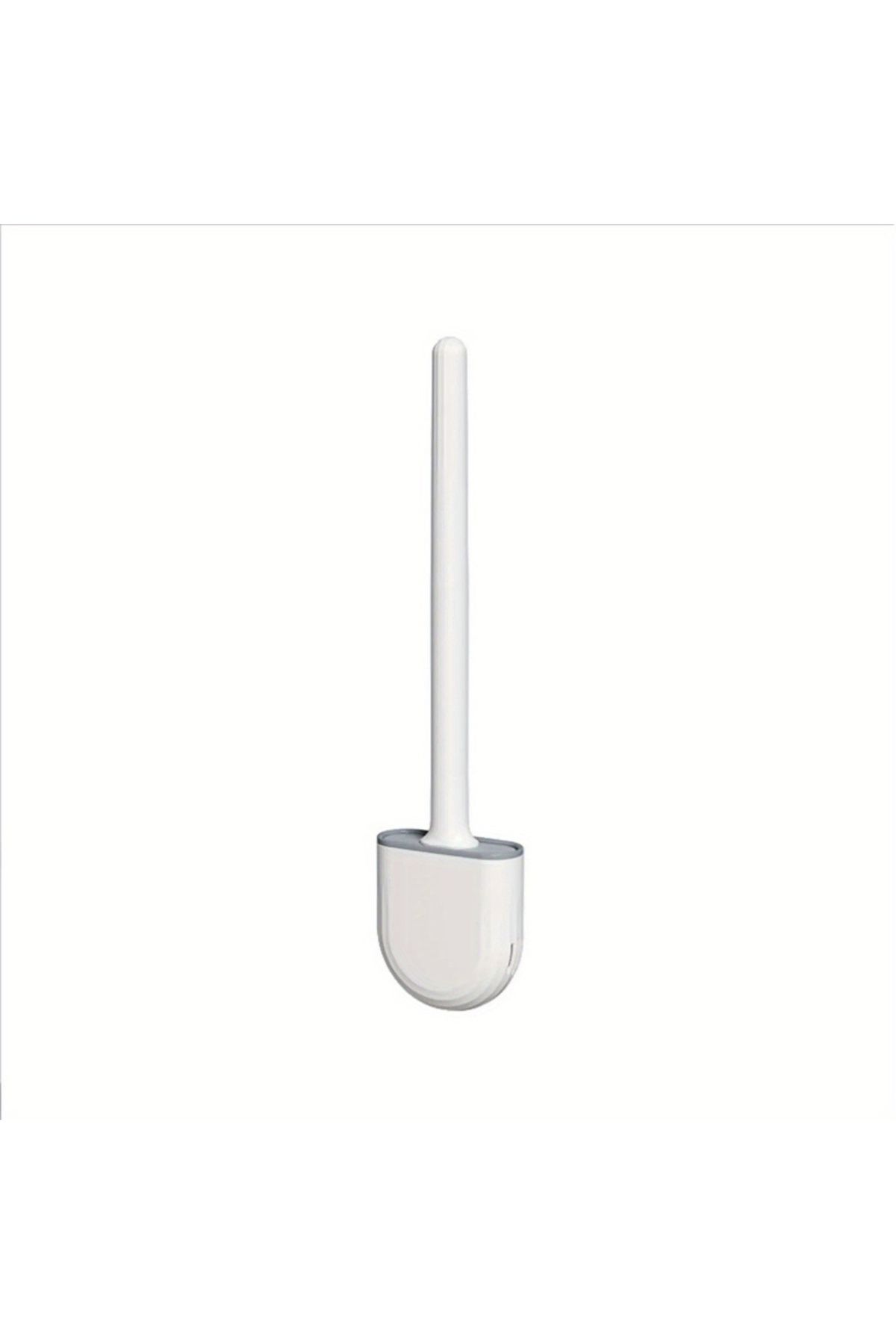 Choice-White 1pcssilicone Toilet Brush And Holder Wall Mounted For Bathroom Quick Drying Efficient Professi 1