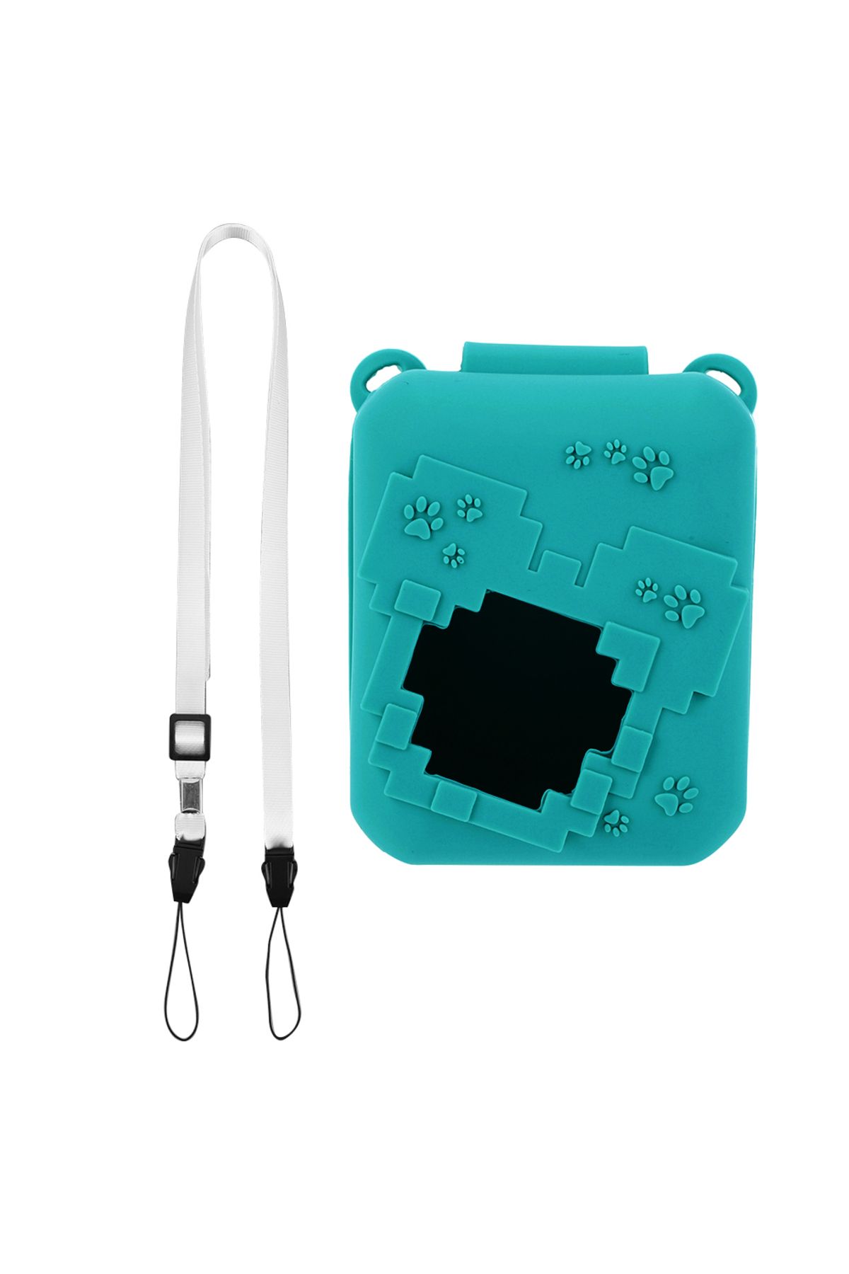 ALLOYSEED-Retro Green For Bitzee Disneys Digital Pet Toy Protective Case With Long Lanyard Silicone Protective 1