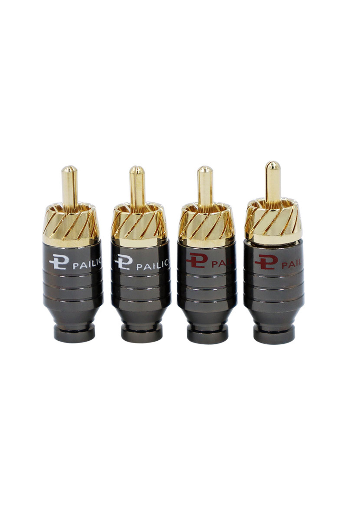 Choice-army green 4Pcs Luxury Soldering RCA Plug Jack Connector Speaker Audio Output/Input Adapter Plug Gol 1