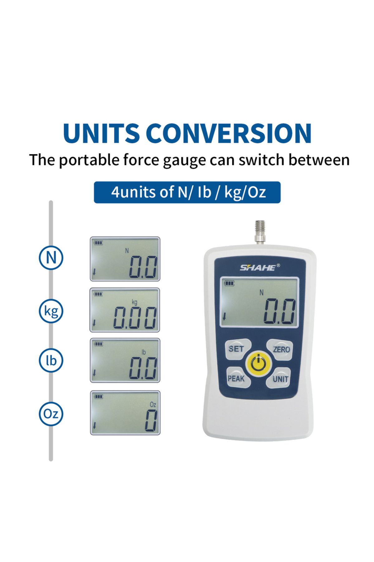 Shahe-500n Amf Digital Force Gauge Economic Dynamometer Force Gauge Push And Pull Tester Meter 3