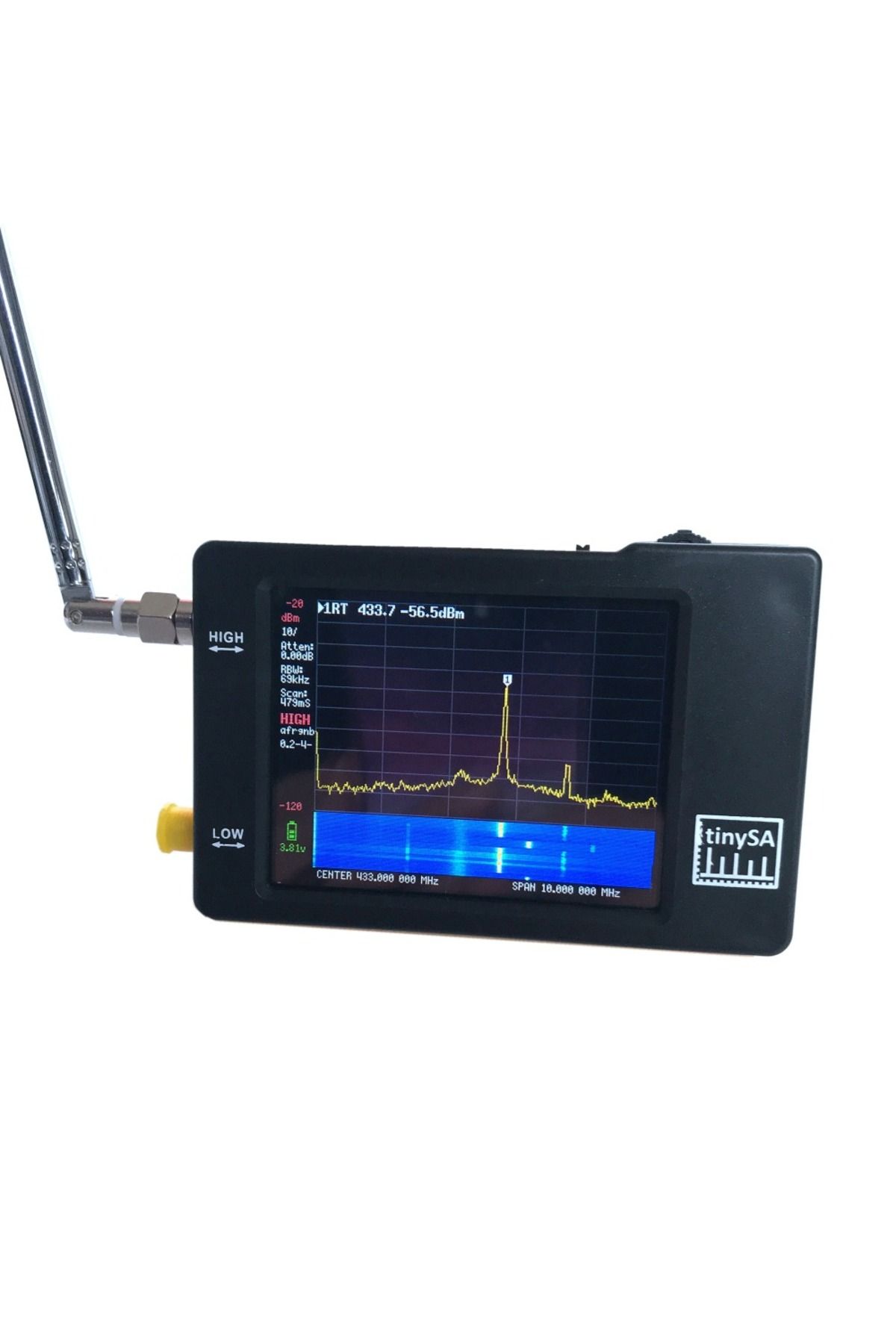 TOOLTOP-Original Hugen Version TinySA 2.8 inch Display 100kHz to 960MHz Hand held Tiny Spectrum Analyzer ... 5