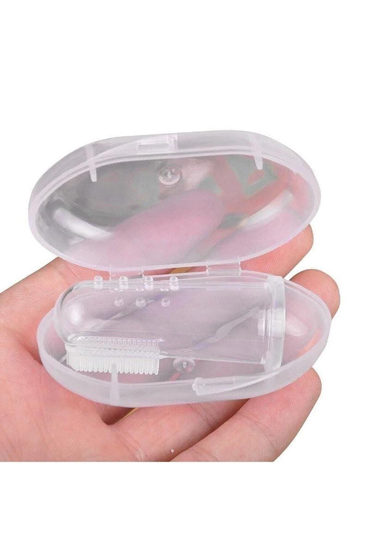 RAMDET Bebek Slikon Diş Fırçası Parmak Diş Fırçası Bebek Diş Kaşıma Kutulu Tartar fotoğrafı 4 (önizleme)