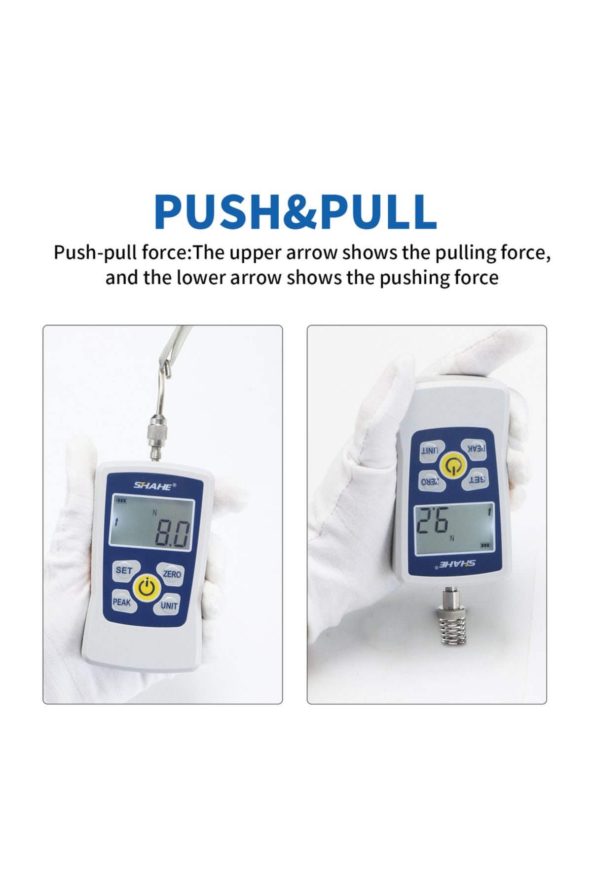 Shahe-500n Amf Digital Force Gauge Economic Dynamometer Force Gauge Push And Pull Tester Meter 5