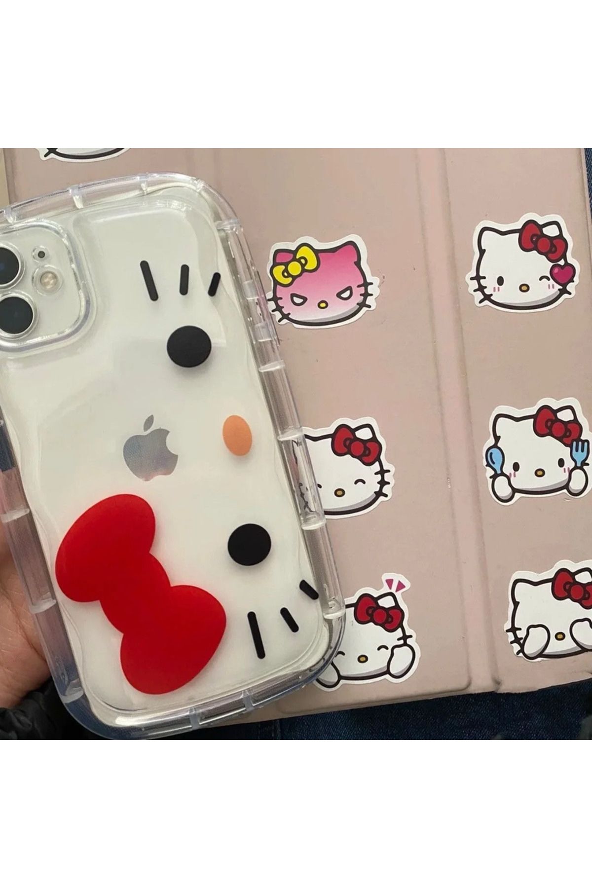 Miniso-غلاف هاتف Sanrio Hello Kitty لهاتف iPhone 15 وiPhone 16 و15 و14 و13 و12 و11 Pro Max وMINI شفاف من مادة Ai 5