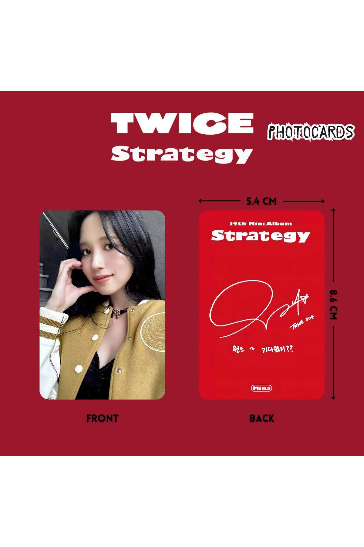 Kpop Dünyasi TWICE Mina '' Strategy '' Photocards Set - Fiyatı