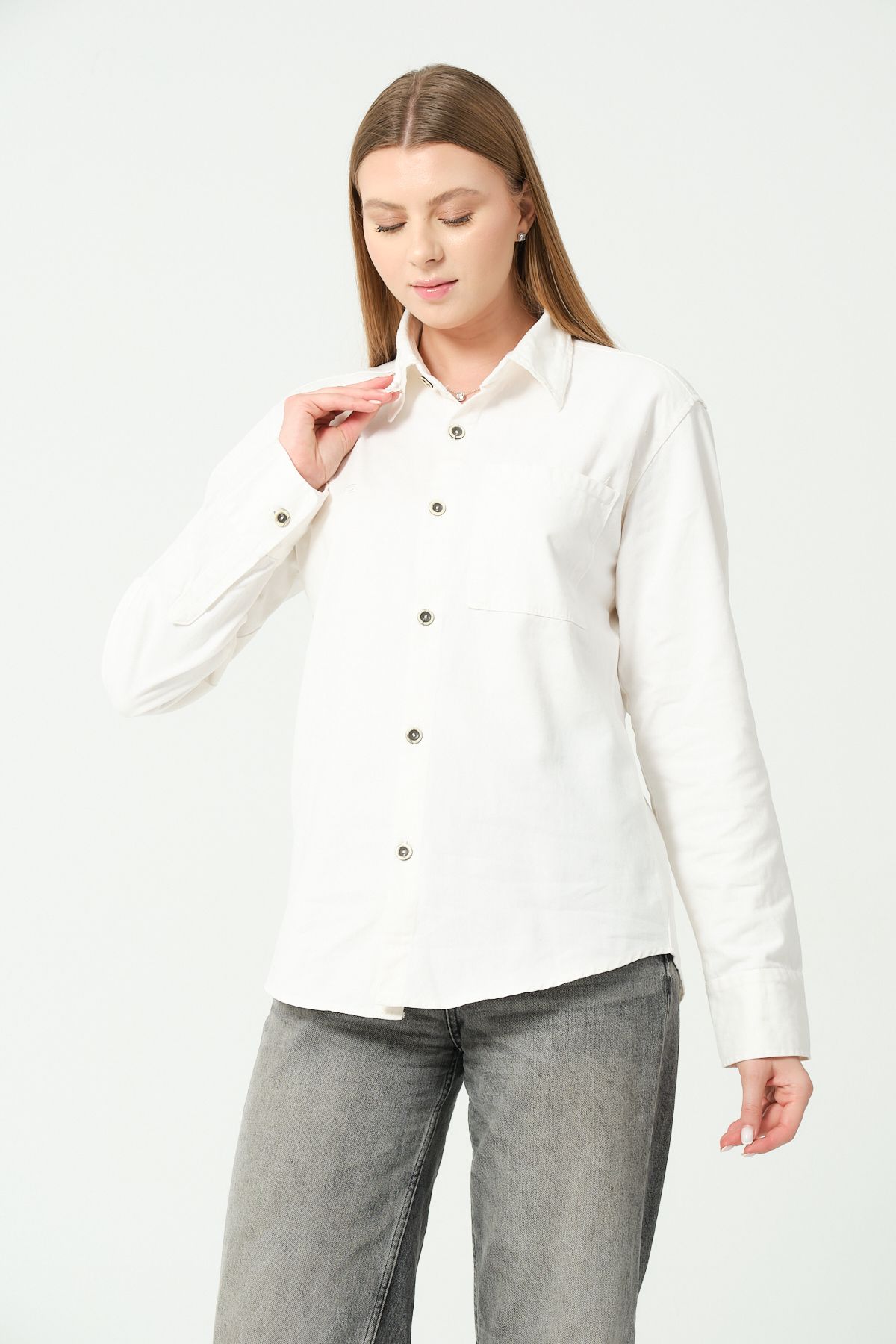 Serseri Jeans-White Denim Shirt 2