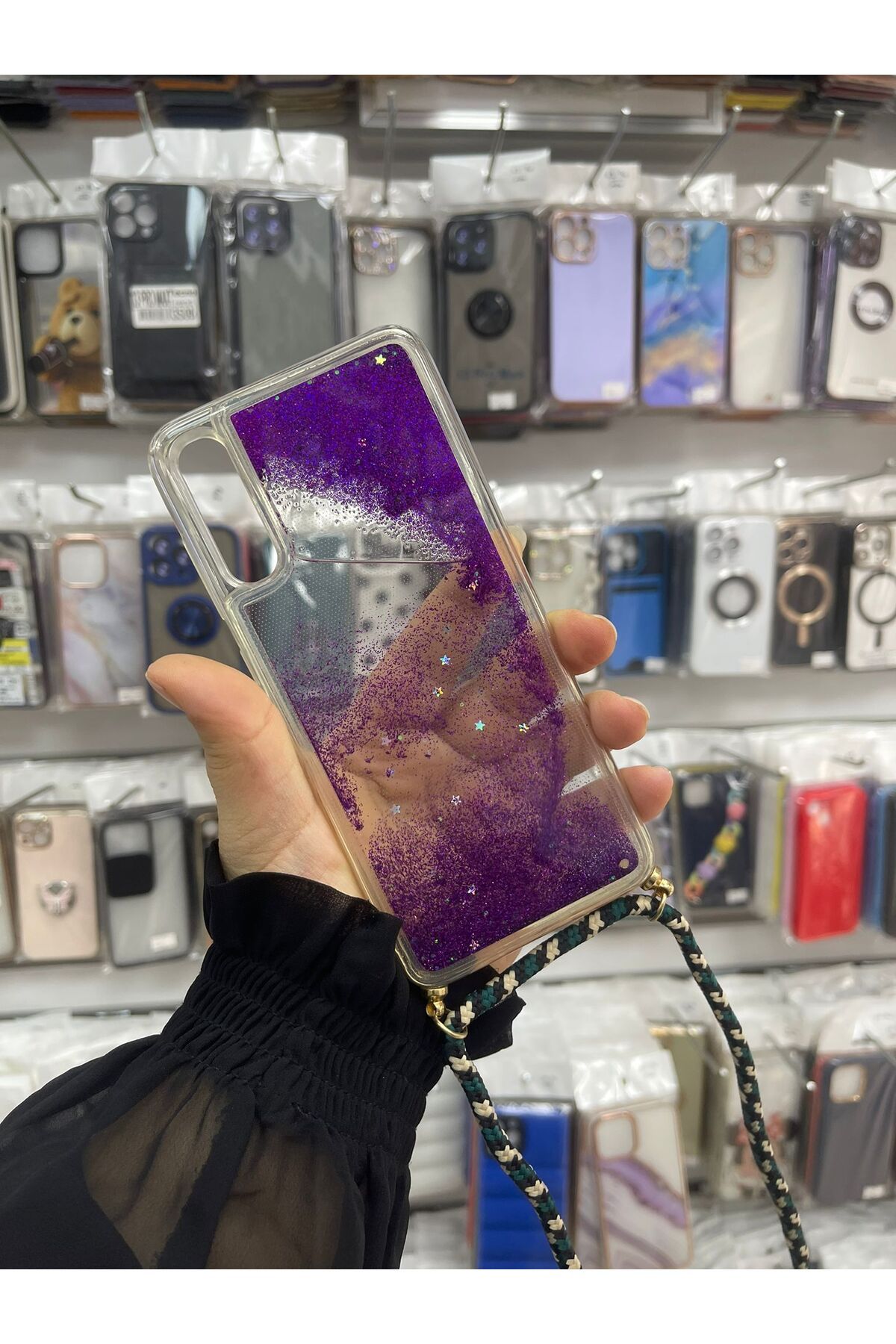 TECNOTREND Galaxy A70 Sulu Simli Ipli Askılı Silikon Kılıf