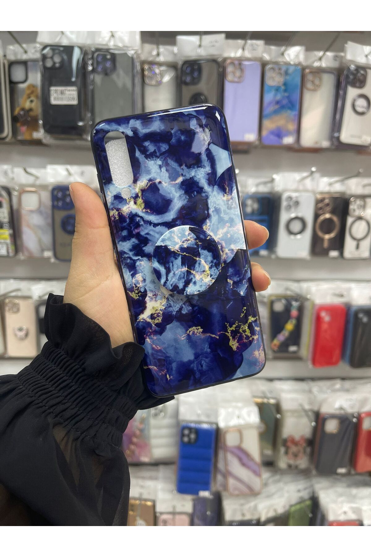 TECNOTREND Galaxy A70 Mermer Desenli Popsoket Kılıf
