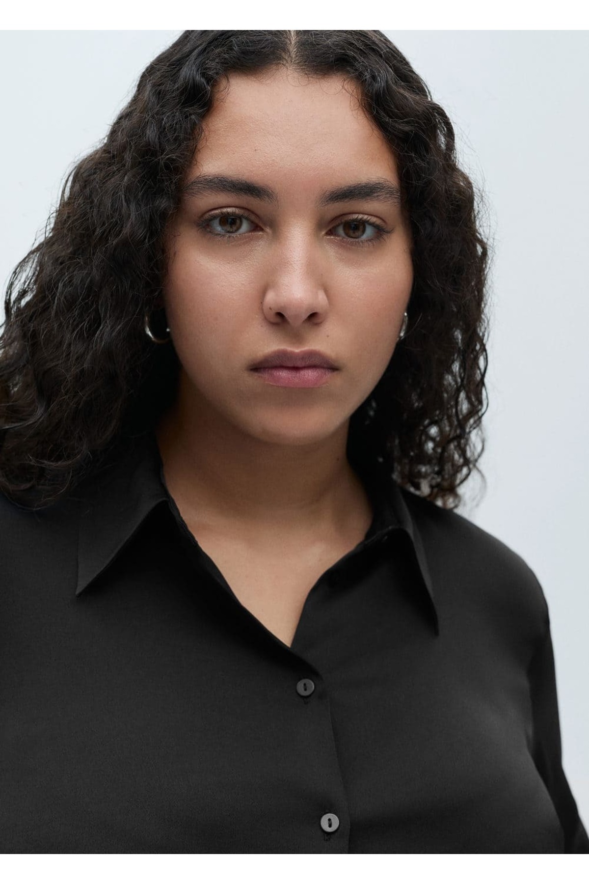 MANGO Woman-Satin draped shirt 5