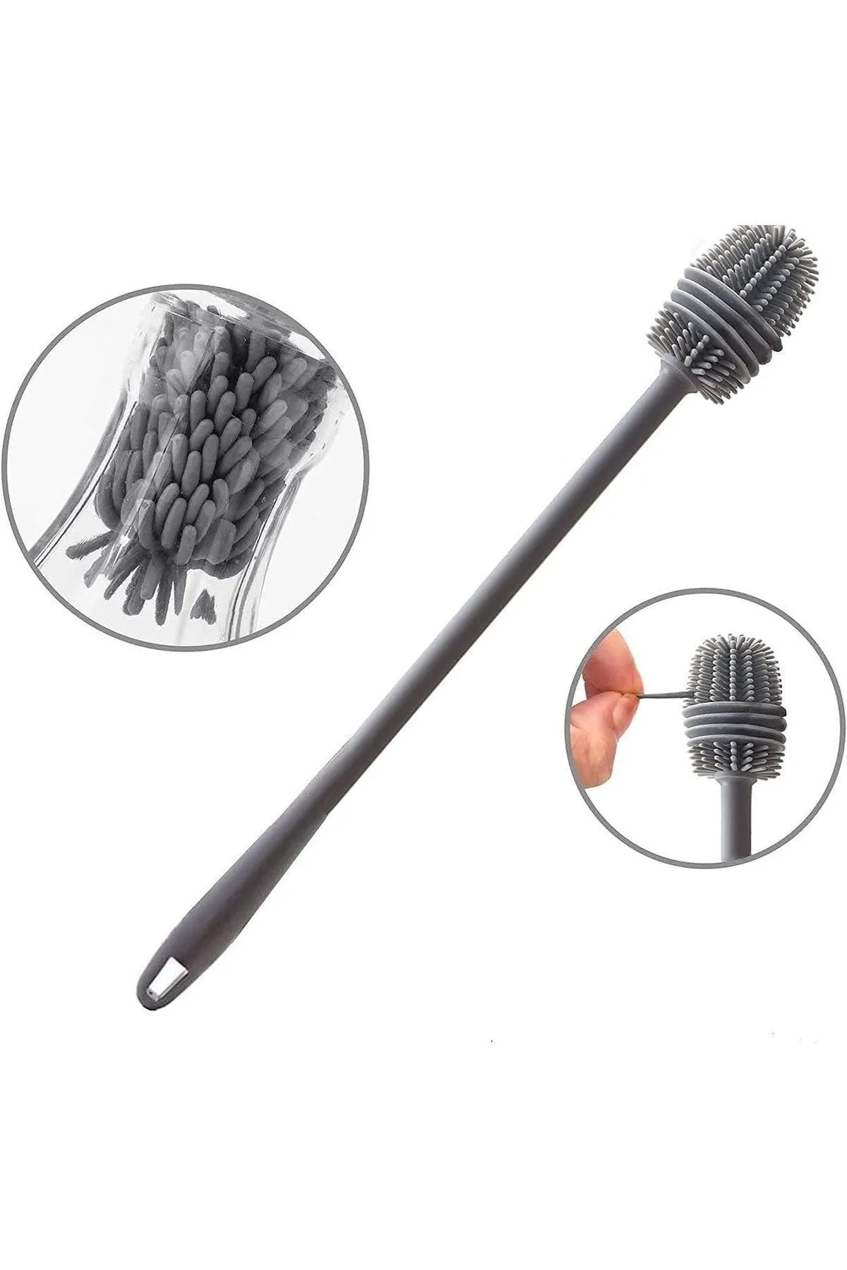 poswicon Çok Amaçlı Silikon Şişe Biberon Temizleme Fırçası Termos Sürahi Yağ Şişe Temizleme Fırça fotoğrafı 5 (önizleme)