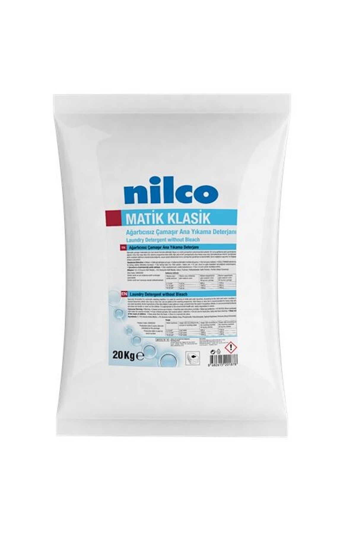 nilco NİLCO MATİK KLASİK AĞARTICISIZ ANA YIKAMA TOZ DETERJAN 20 KG