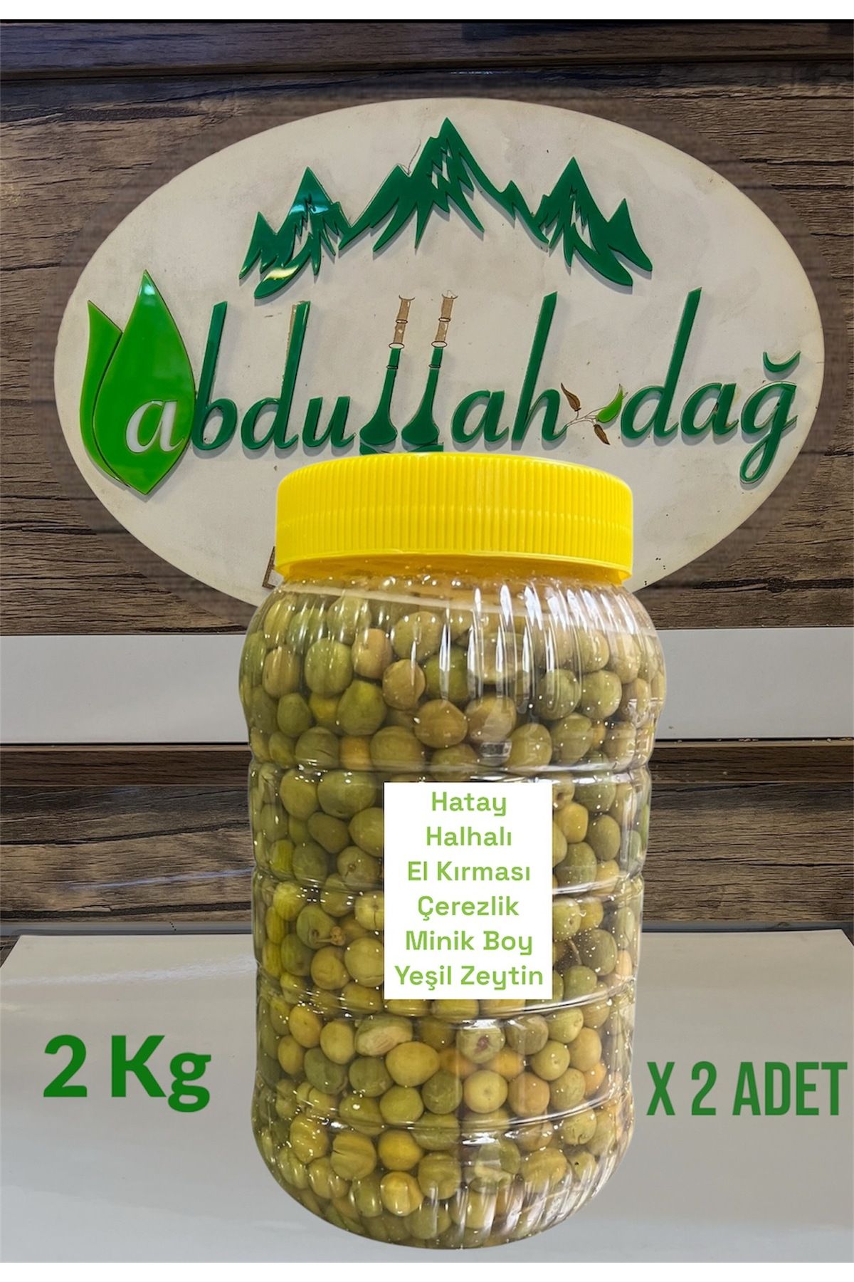 ABDULLAH DAĞ Hatay Yöresel Halhalı Küçük Minik Boy Çerezlik Yeşil Zeytin 4 Kg Bidon - 6 Litre