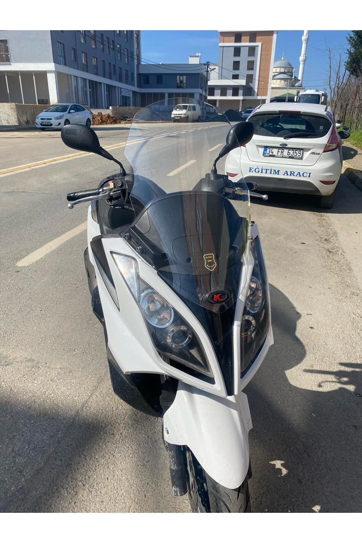 Kymco Downtown  200 300 Siperlik Ön Cam 2011 2015 Model 67cm Şeffaf renk 4mm