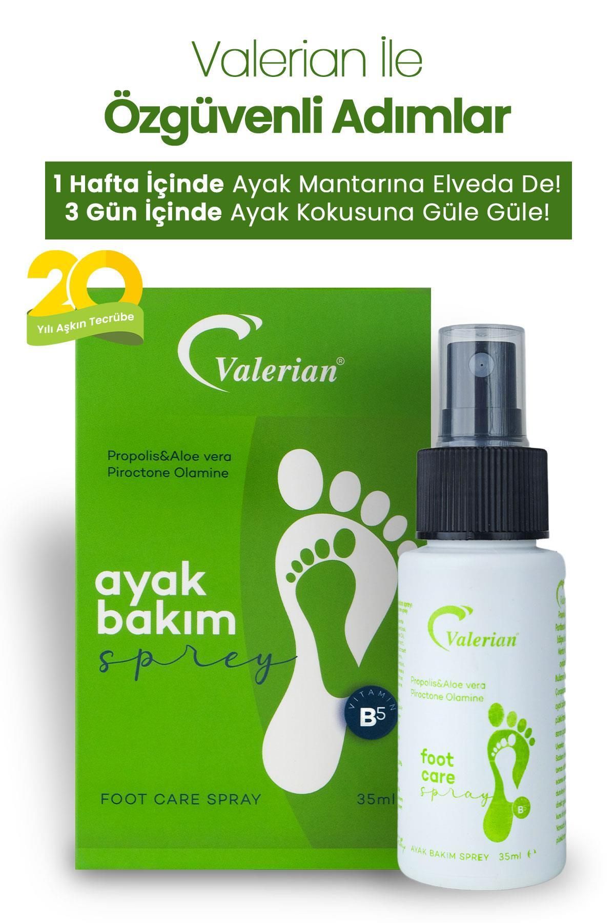 Valerian Ayak, Tırnak Bakım Spreyi, Sağlıklı ve Bakımlı Ayak Görünümü, Propolis ve Aloe Vera Ekstrak