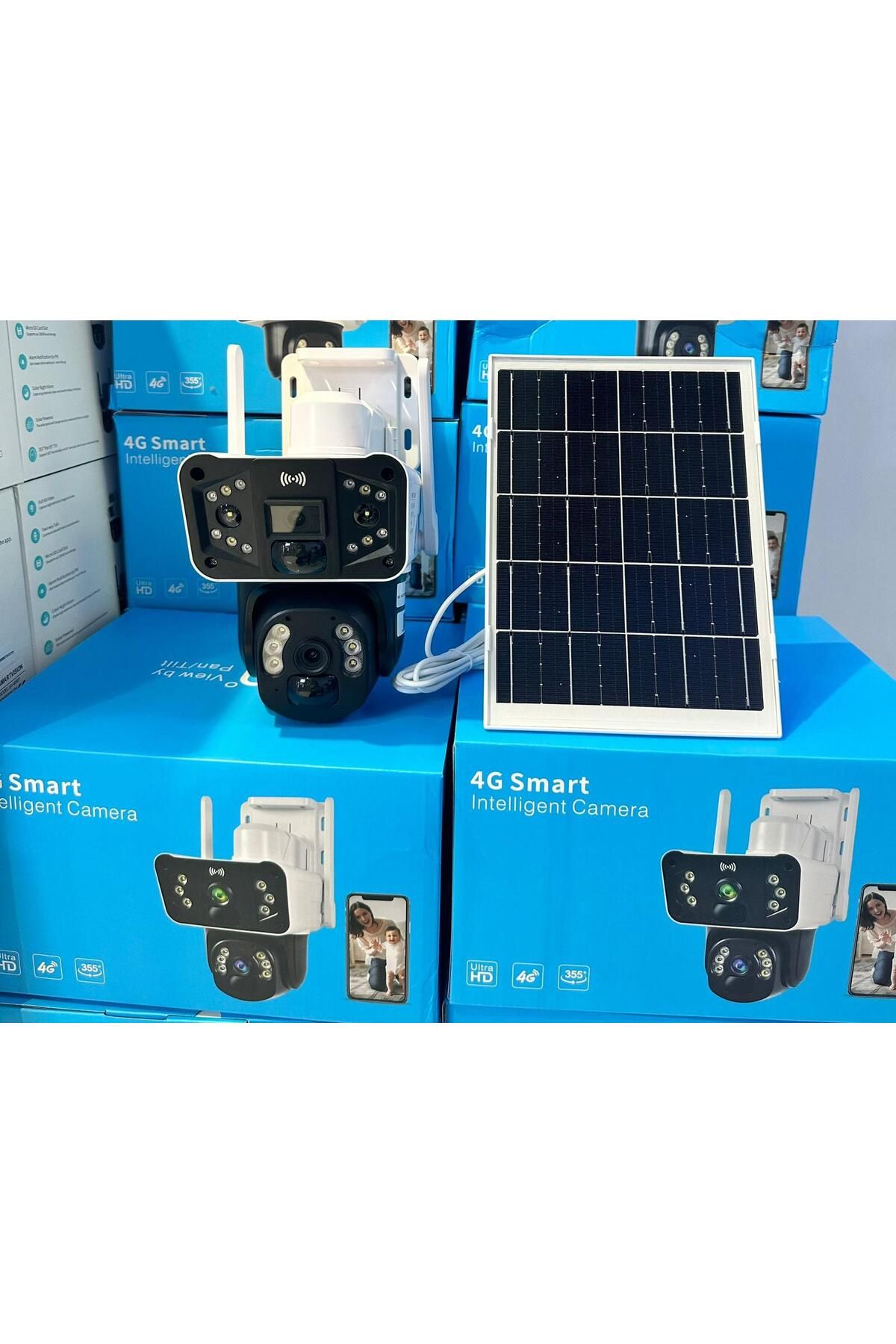 SmartVision 4G Çift Kameralı  6mp Dual Lens Güneş Panelli Solar Güvenlik Kamerası