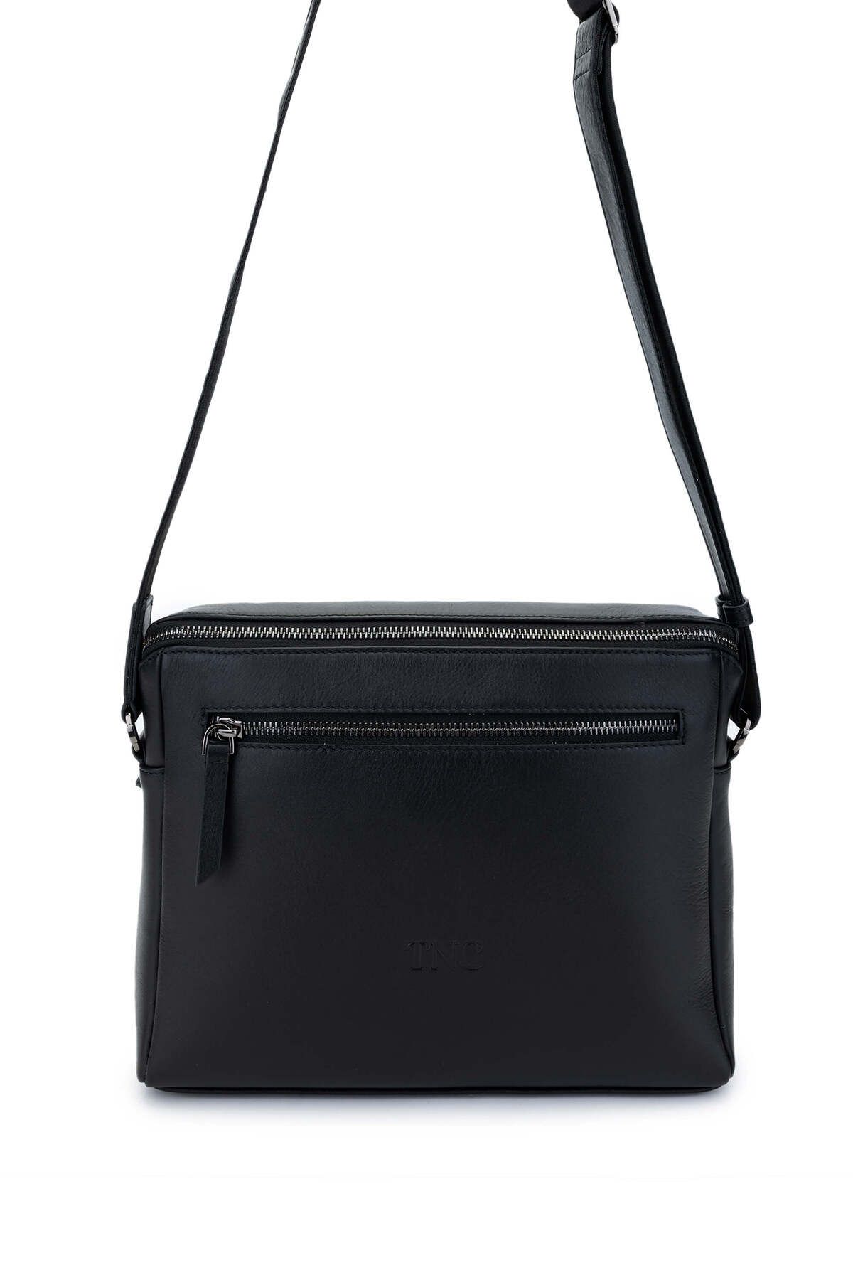 Tamer Tanca-Men's Genuine Leather Black Messenger Bag 1