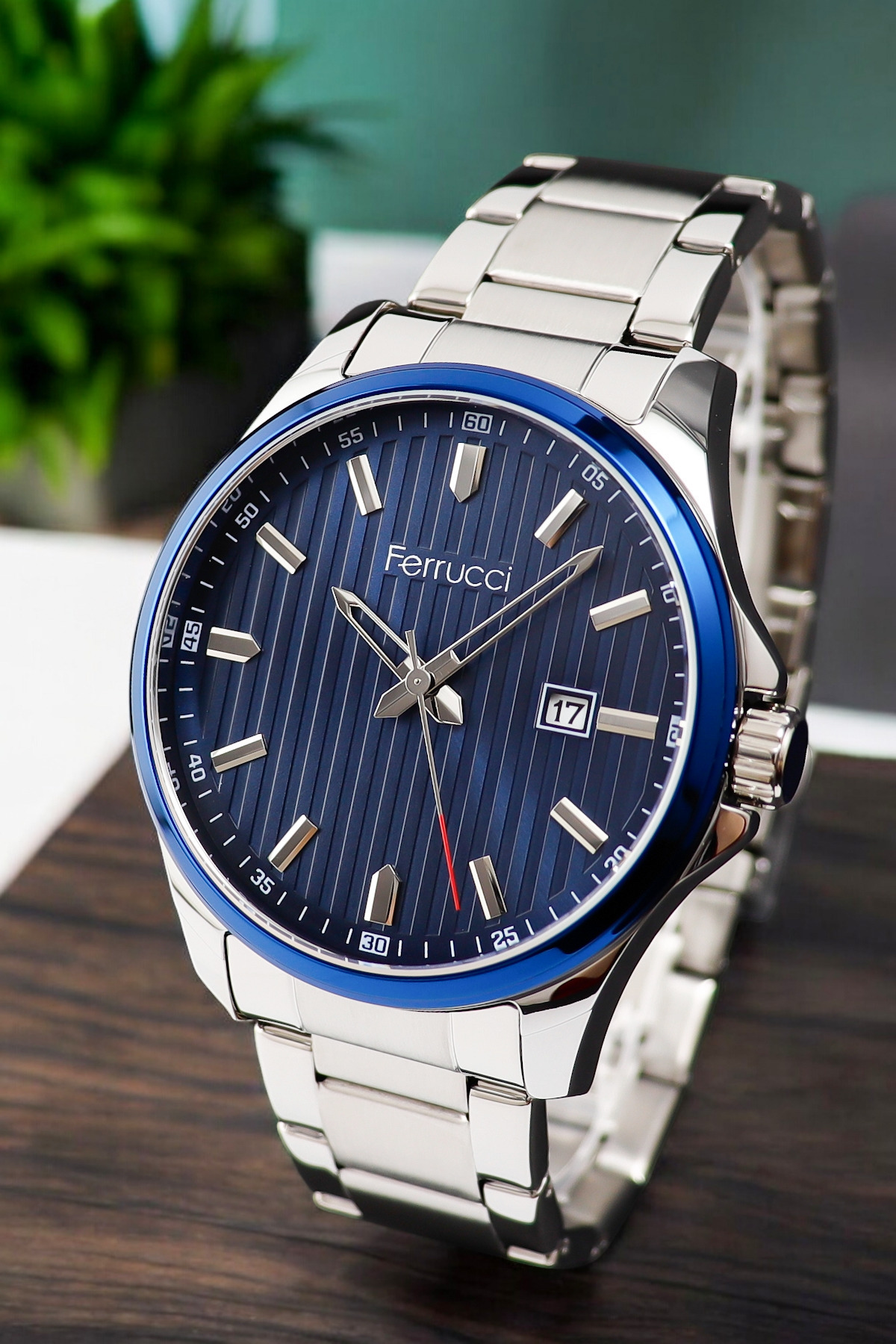 ساعت مچی مردانه مدل 190016، آبی نیروی دریایی، نقره‌ای، تقویم‌دار