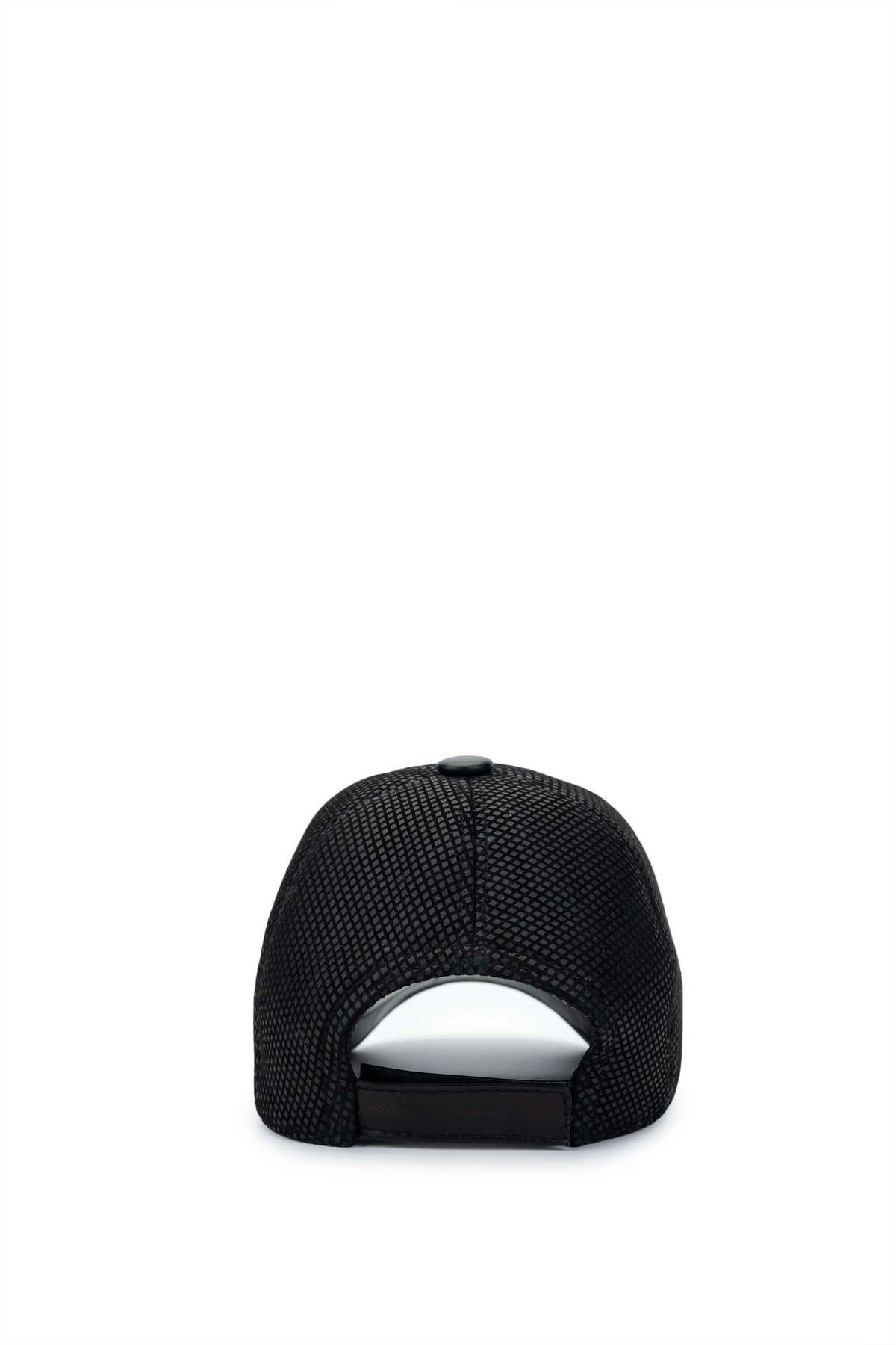 Tamer Tanca-Şapcă de baseball neagră din piele şi textil pentru bărbaţi 5