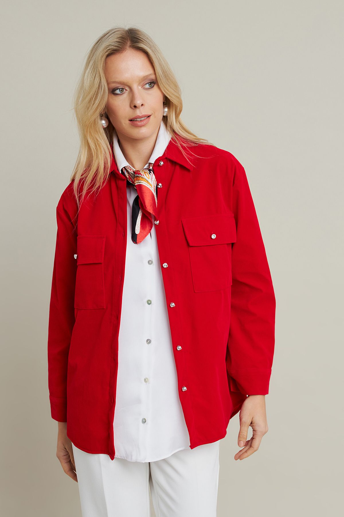 Cool & Modest-Red Velvet Women's Shirt - Mcar1074 2