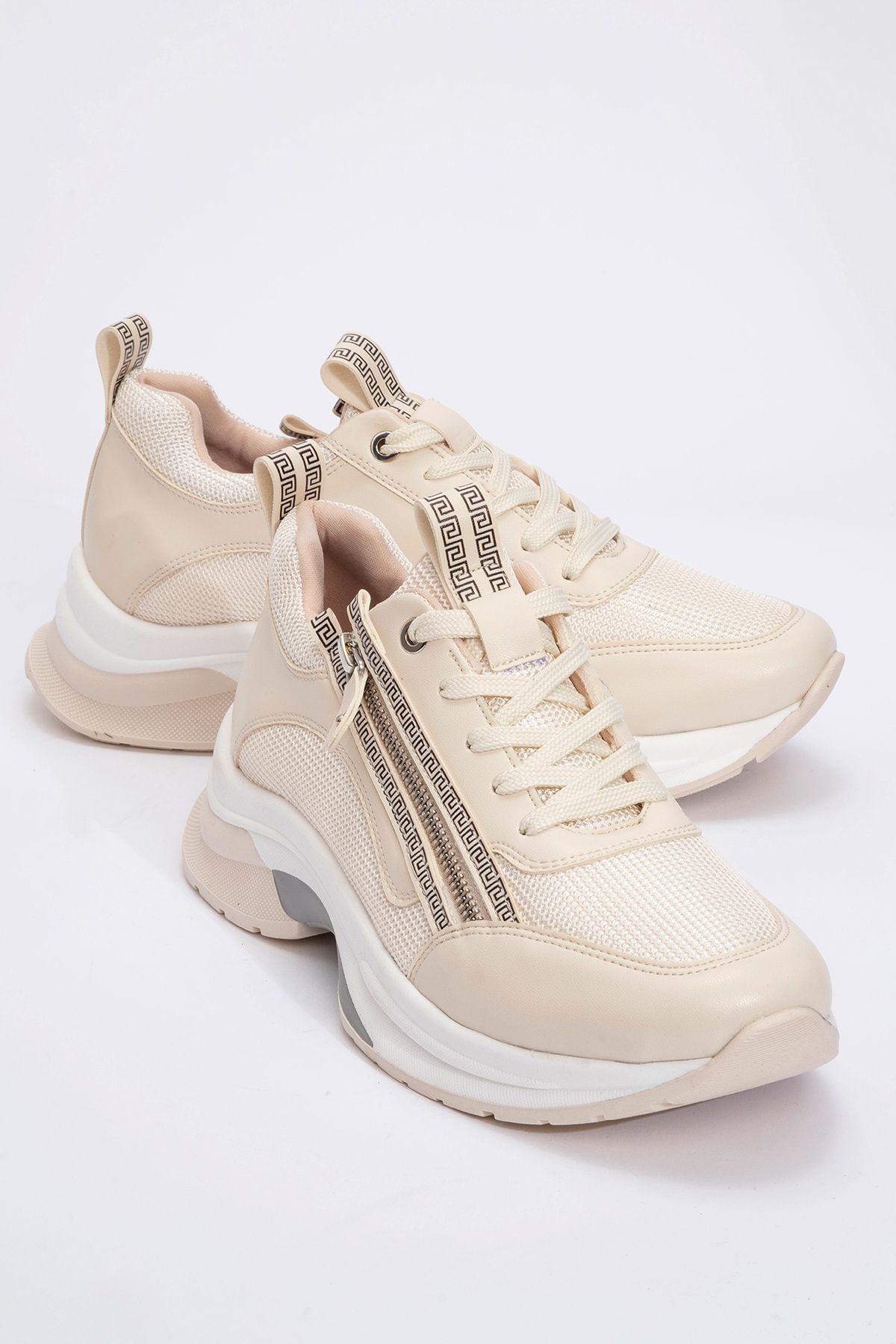 اسنیکر زنانه Oude Ekru zippered Zippered Base Sport کفش ورزشی luvishoes
