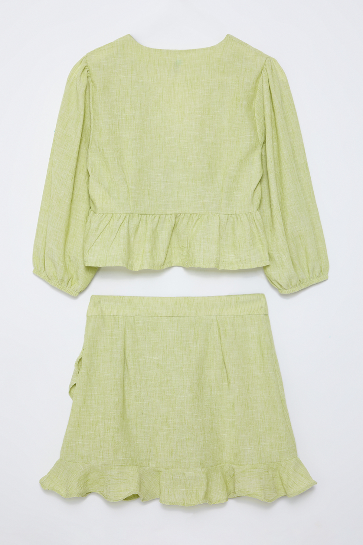 Trendyolmilla  Fıstık Yeşil Dokuma Alt-Üst Takım TWOSS25AU00017 - Görsel 10