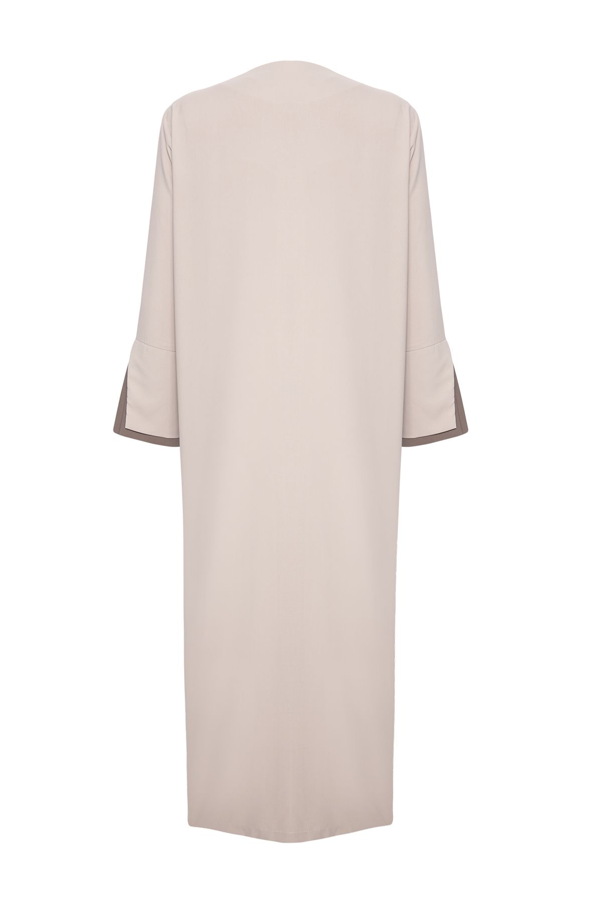 Trendyol Modest-Бежево-коричнева довга ткана шапка з аеробіну Abaya Abaya TCTSS24KF00011 9