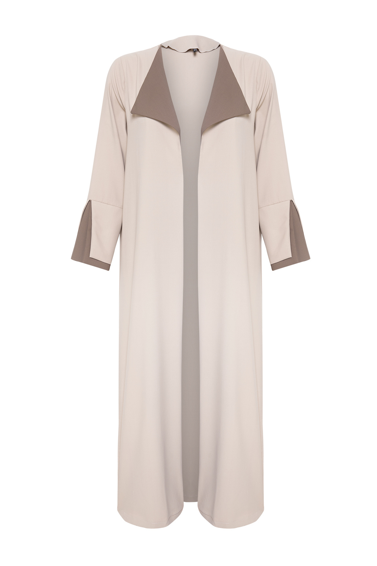 Trendyol Modest-Бежево-коричнева довга ткана шапка з аеробіну Abaya Abaya TCTSS24KF00011 6